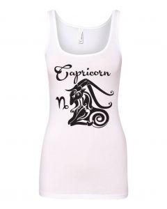 Capricorn Horoscope Graphic Clothing - Women's Tank Top - White