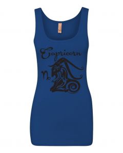 Capricorn Horoscope Graphic Clothing - Women's Tank Top - Blue