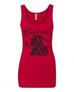 Capricorn Horoscope Graphic Clothing - Women's Tank Top - Red