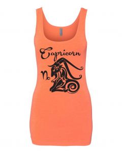 Capricorn Horoscope Graphic Clothing - Women's Tank Top - Orange