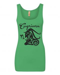 Capricorn Horoscope Graphic Clothing - Women's Tank Top - Green