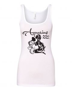 Aquarius Horoscope Graphic Clothing - Women's Tank Top - White
