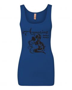 Aquarius Horoscope Graphic Clothing - Women's Tank Top - Blue