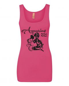 Aquarius Horoscope Graphic Clothing - Women's Tank Top - Pink