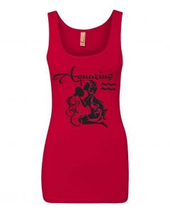Aquarius Horoscope Graphic Clothing - Women's Tank Top - Red