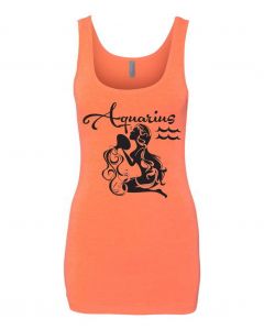 Aquarius Horoscope Graphic Clothing - Women's Tank Top - Orange