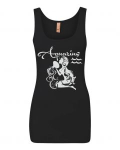 Aquarius Horoscope Graphic Clothing - Women's Tank Top - Black