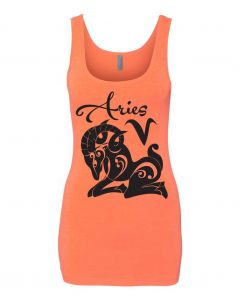 Aries Horoscope Graphic Clothing - Women's Tank Top - Orange