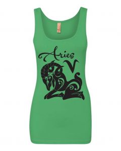 Aries Horoscope Graphic Clothing - Women's Tank Top - Green