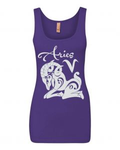 Aries Horoscope Graphic Clothing - Women's Tank Top - Purple 