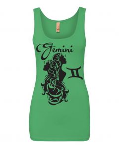 Gemini Horoscope Graphic Clothing - Women's Tank Top - Green