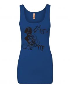 Virgo Horoscope Graphic Clothing - Women's Tank Top - Blue