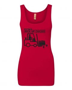 How To Pick Up Chicks Graphic Clothing - Women's Tank Top - Red