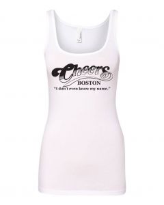 Cheers, I Don't Even Know My Name Graphic Clothing - Women's Tank Top - White