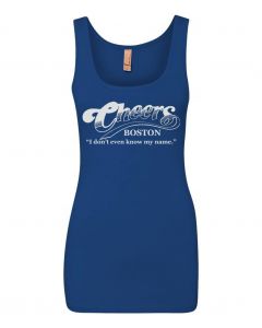Cheers, I Don't Even Know My Name Graphic Clothing - Women's Tank Top - Blue