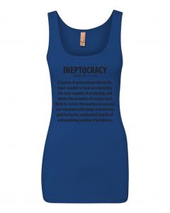 Ineptocracy Government Graphic Clothing - Women's Tank Top - Blue