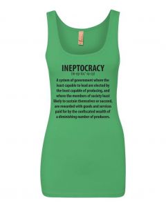 Ineptocracy Government Graphic Clothing - Women's Tank Top - Green