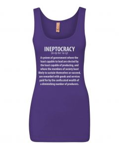 Ineptocracy Government Graphic Clothing - Women's Tank Top - Purple