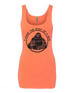I Have The Body Of a God Graphic Clothing - Women's Tank Top - Orange