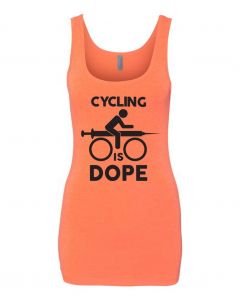 Cycling Is Dope Graphic Clothing - Women's Tank Top - Orange