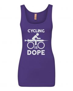 Cycling Is Dope Graphic Clothing - Women's Tank Top - Purple