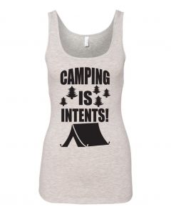 Camping Is In Tents Graphic Clothing-Women's Tank Top-W-Gray