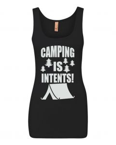 Camping Is In Tents Graphic Clothing-Women's Tank Top-W-Black