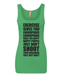 Exercise Gives You Endorphins Graphic Clothing-Women's Tank Top-W-Green