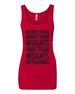Because Im All About Them Weights Graphic Clothing-Women's Tank Top-W-Red-Large