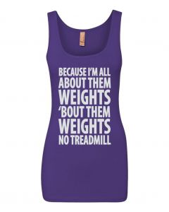 Because Im All About Them Weights Graphic Clothing-Women's Tank Top-W-Purple
