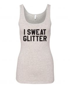 I Sweat Glitter Graphic Clothing-Women's Tank Top-W-Gray