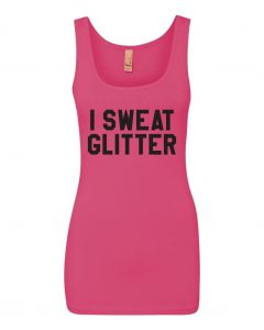 I Sweat Glitter Graphic Clothing-Women's Tank Top-W-Pink