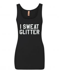 I Sweat Glitter Graphic Clothing-Women's Tank Top-W-Black