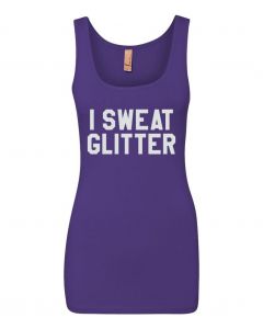 I Sweat Glitter Graphic Clothing-Women's Tank Top-W-Purple