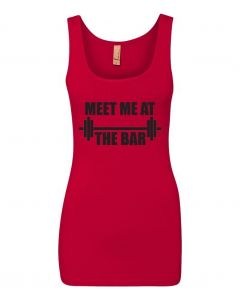 Meet Me At The Bar Graphic Clothing-Women's Tank Top-W-Red