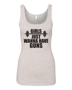 Girls Just Wanna Have Guns Womens Tank Tops-Gray-Large